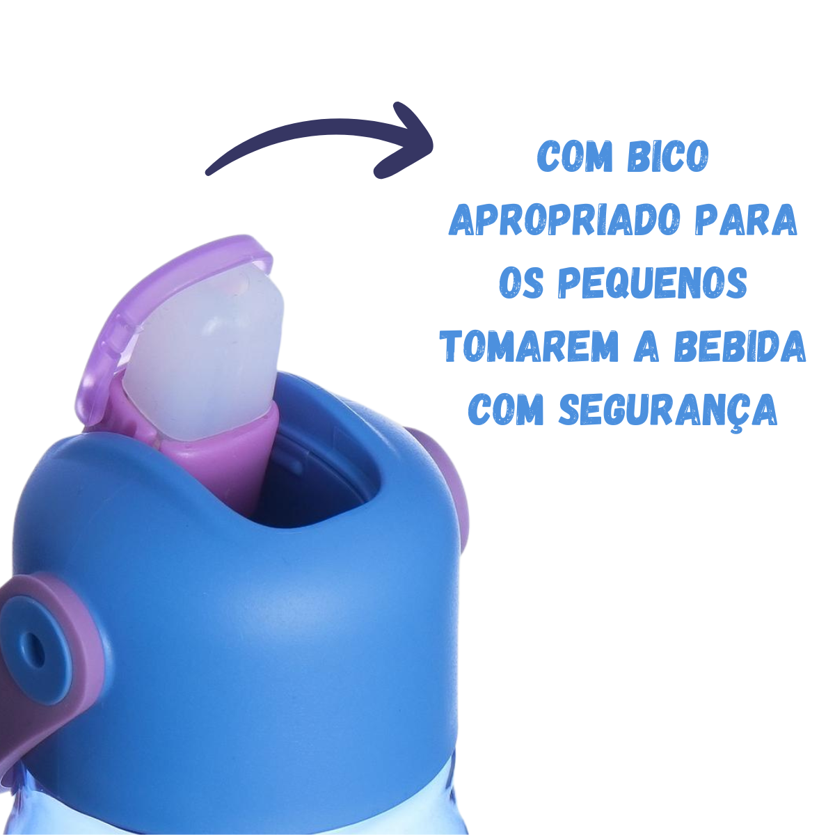 Garrafa Flip Stitch Infantil com Tampa Canudo e Alça 400ml