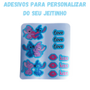 Garrafa Top Handle Namorados Stitch com Adesivos Personalizável 500ml