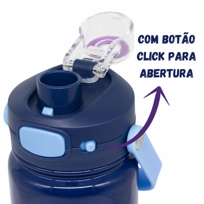 Garrafa Térmica Inox Stitch Com Alça e Botão Click 700ml