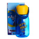 Garrafa Flip Sonic Infantil com Tampa Canudo e Alça 400ml