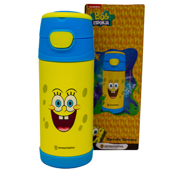 Garrafa Térmica Inox Bob Esponja Infantil Criança 350ml
