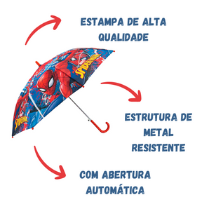 Guarda-Chuva Sombrinha Infantil Homem Aranha Automático