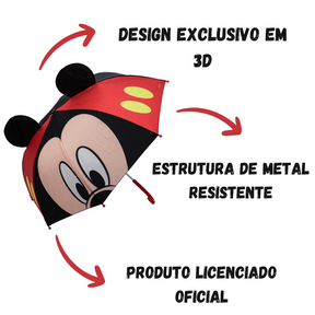 Guarda-Chuva Sombrinha Infantil Mickey 3D Orelhas