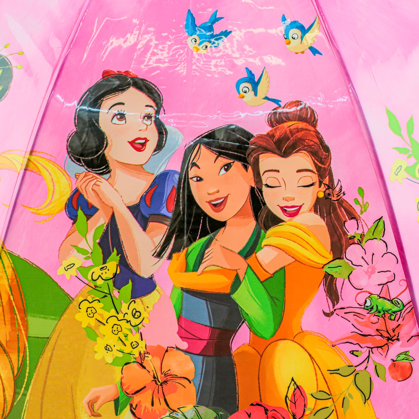 Guarda-Chuva Sombrinha Infantil Princesas Automático Plástico