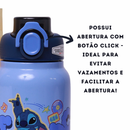 Garrafa Térmica Stitch 500ml – Aço Inox com Tampa de Rosca e Alça