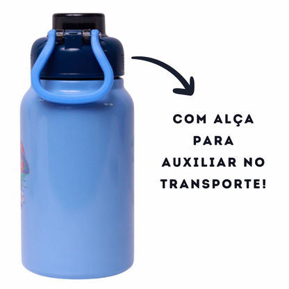 Garrafa Térmica Stitch 500ml – Aço Inox com Tampa de Rosca e Alça