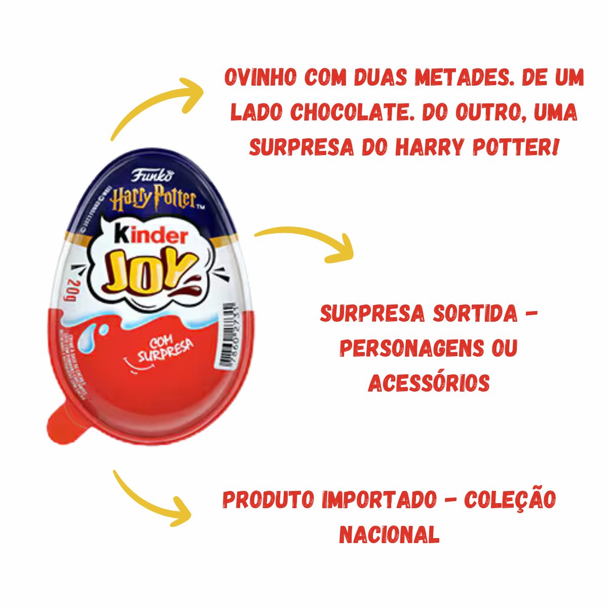 Kit com 3 Kinder Joy Harry Potter Surpresa Colecionável Sortida