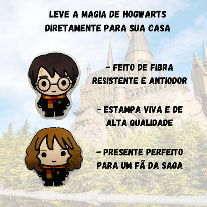 Kit Almofada Harry Potter e Hermione Formato 3D HP