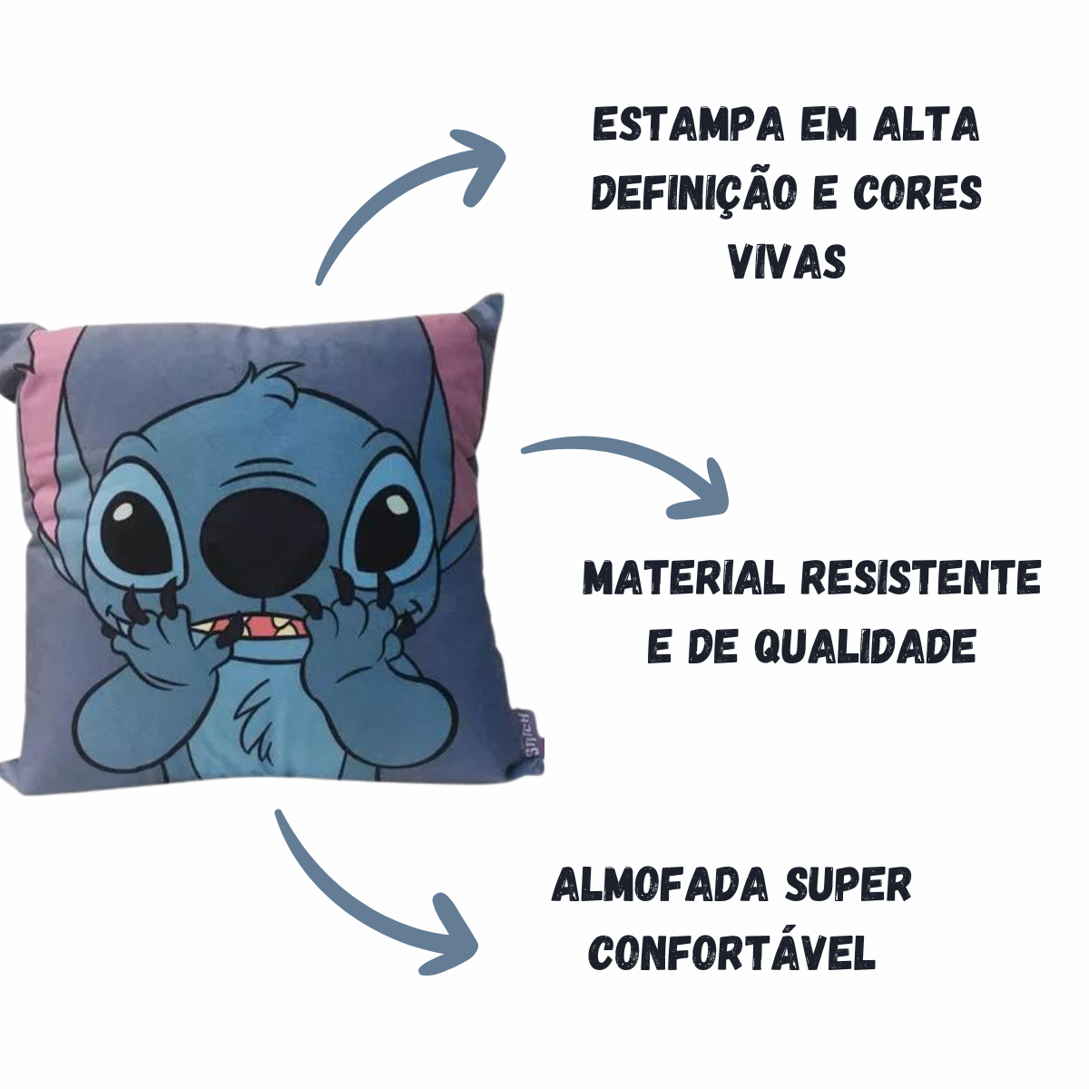 Kit 2 Almofadas Aveludadas Stitch Cute e Flores
