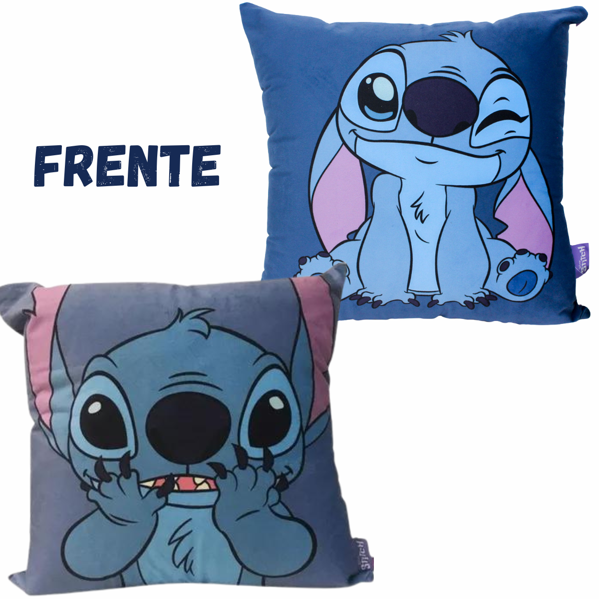 Kit 2 Almofadas Aveludadas Stitch Cute e Flores