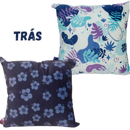 Kit 2 Almofadas Aveludadas Stitch Cute e Flores