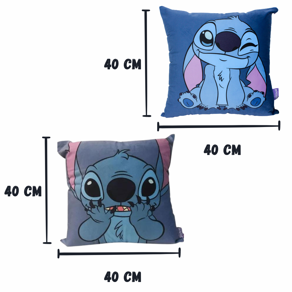 Kit 2 Almofadas Aveludadas Stitch Cute e Flores