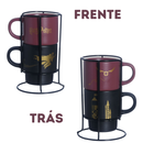 Kit Caneca Xícaras Empilhável Harry Potter Com Suporte 180ml