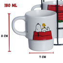 Kit Canecas Snoopy com Suporte Empilhável Coleção Woodstock