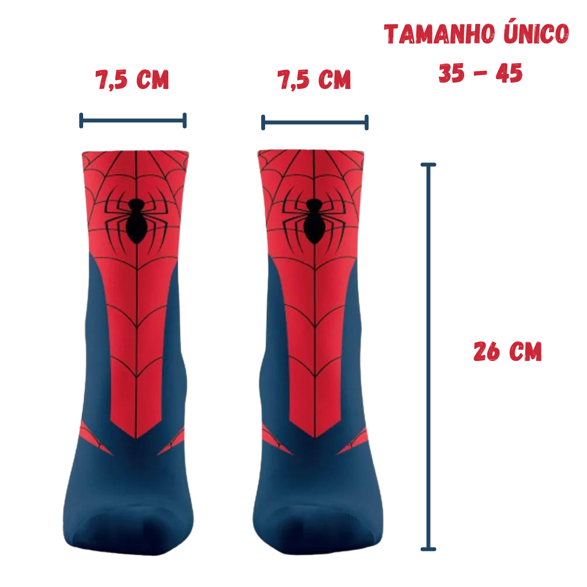 Meia Homem-Aranha Spiderman Cano Longo Tamanho Único