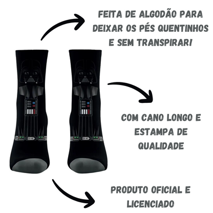 Meia Darth Vader Star Wars Cano Longo Tamanho Único