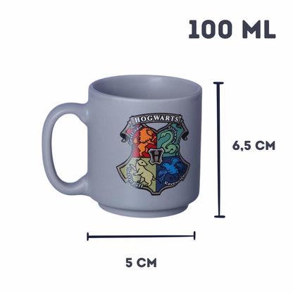 Mini Xícara Caneca Harry Potter com Brasão de Hogwarts – Cerâmica 100ml