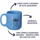 Kit Mini Xícaras Stitch Feliz 2 Unidades Cerâmica 100ml