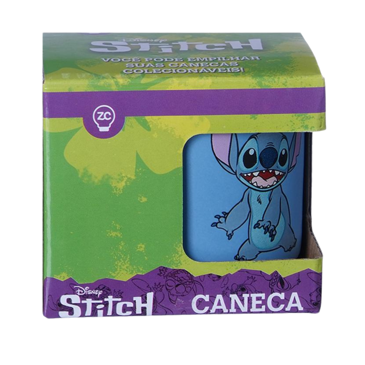 Kit Mini Xícaras Stitch Feliz 2 Unidades Cerâmica 100ml