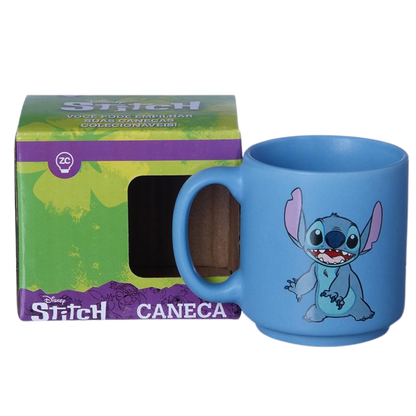 Mini Xícara Stitch Feliz Cerâmica 100ml Design Divertido Experimento 626