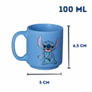 Kit Mini Xícaras Stitch Feliz 2 Unidades Cerâmica 100ml