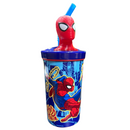 Copo 3d Canudo Homem Aranha 360ml