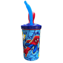 Copo 3d Canudo Homem Aranha 360ml