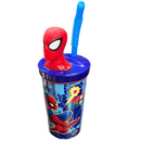 Copo 3d Canudo Homem Aranha 360ml