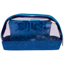 Necessaire Stitch 2 em 1 – Bolsa Transparente Glitter Azul + Bolsa Interna com Estampa Stitch