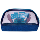 Necessaire Stitch 2 em 1 – Bolsa Transparente Glitter Azul + Bolsa Interna com Estampa Stitch