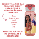 Garrafa Princesas Disney 650ml Infantil com Tampa de Segurança