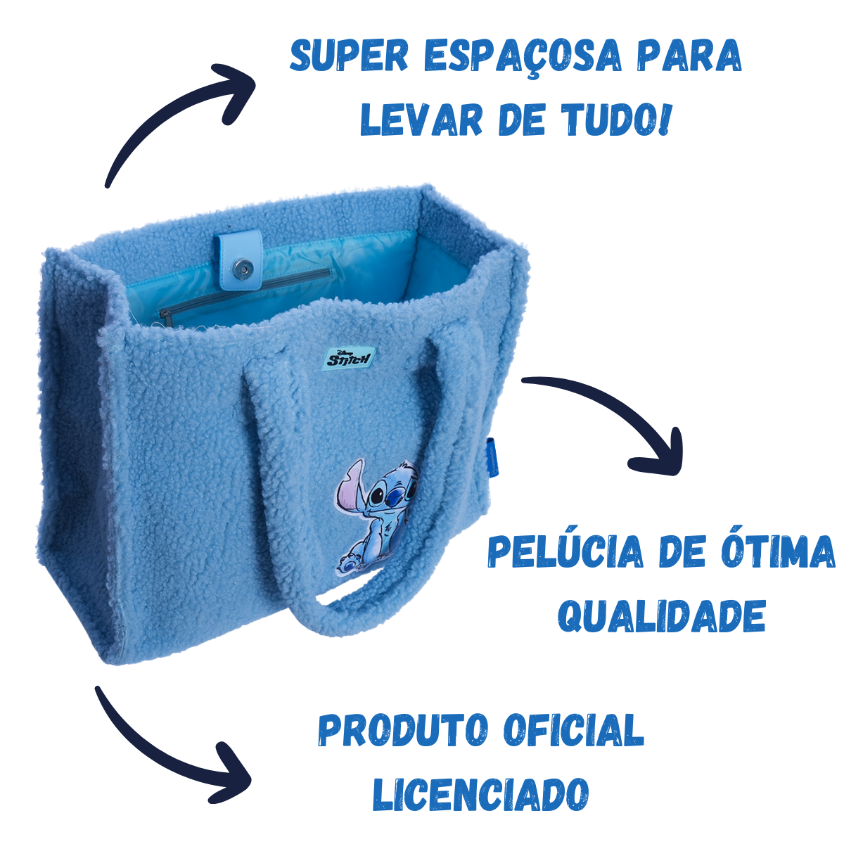 Shopping Bag Bolsa Ombro Stitch Pelúcia