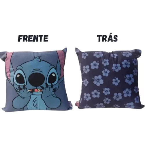 Almofada Stitch Disney 40x40cm Aveludada Macia Confortável