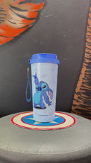 Copo Térmico Stitch 500ml – Aço Inox Parede Dupla Bico Duplo e Alça de Transporte Disney