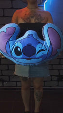 Almofada Stitch 3D Cabeça com Orelhas 51cm – Produto Oficial Disney + Brinde Exclusivo