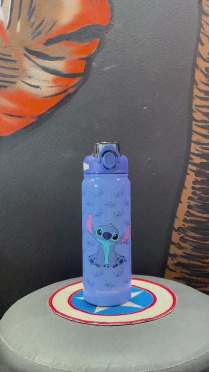 Garrafa Térmica Stitch 650ml Inox com Canudo e Alça – Mantém Quente ou Gelado por Horas + Brinde