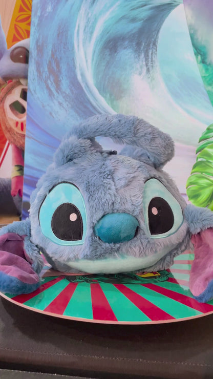 Bolsa Infantil Stitch Pelúcia Macia Compartimento Interno  Bolso Transparente Celular