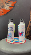 Garrafa de Alumínio Stitch e Angel 500ml – Com Mosquetão Estampa Licenciada